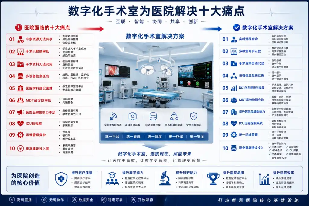 数字化手术室解决医院痛点